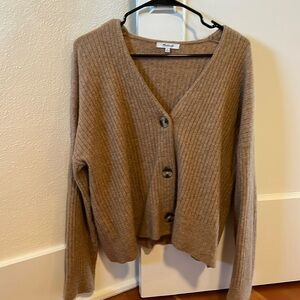 Madewell Camel V-Neck Sweater Top
